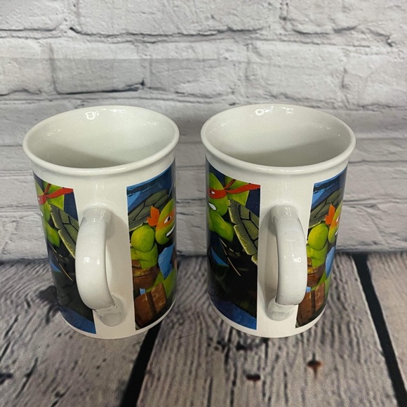 2014 2 Teenage Mutant Ninja Turtles Tmnt Mug Set Ceramic Coffee cocoa 10 oz - Picture 3 of 5
